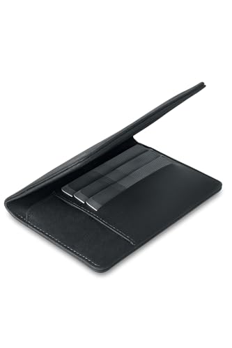 GAMBC® Étui pour passeport en cuir noir avec protection de cartes de crédit RFID Protège documents Voyage Homme Femme
