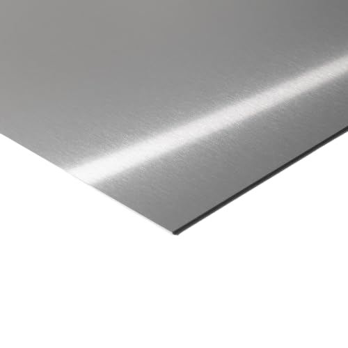 Plaque en Inox Brossé, épaisseur 1,2 mm, hauteur 20 cm (Longueur 40 cm)