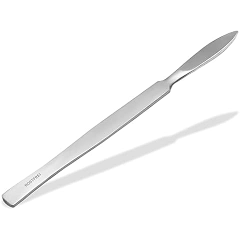 InstrumenteNRW Stumpfes Skalpell Hornhautschaber Creme-Schaber Spachtel aus Edelstahl Cover