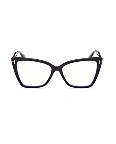 Tom Ford Eyeglasses FT 5844 -B 005 Matte Black, t Logo/Blue Block Lenses - Image 3