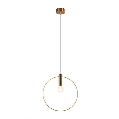 Lámpara de techo dorada con anillo redondo y altura ajustable E14 de 20cm 7