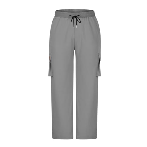 Men Cargo Sweatpants Casual Lightweight Straight Leg Cargo Pants Drawstring Elastic Waist Athletic Pants for Men with Pockets2