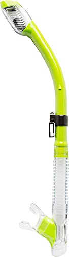 Tuba de plongée Cressi Tao Dry haut de gamme en silicone hypoallergénique coloris lime