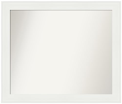 Amanti Art White Wall & Bathroom Mirror for Over Sink, 23x27 Small Mirror