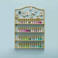 金属製壁掛け式ネイルポリッシュ収納ラック ウォールラック DIYマウント 4段 ネイルポリッシュオーガナイザー 120本のボトルを収