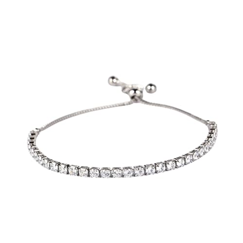 JO WISDOM Tennis Bracelets for Women 3mm Cubic Zirconia April Birthstone Adjustable Slider Bracelets Tennis Bracelet Fashion Jewelry Birthday Gifts for Women
