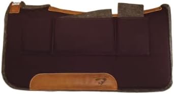 Diamond Wool Contoured Pressure Relief Western Saddle Pad with Shims for Horses 32x32 — 1" Thickness, Pacific