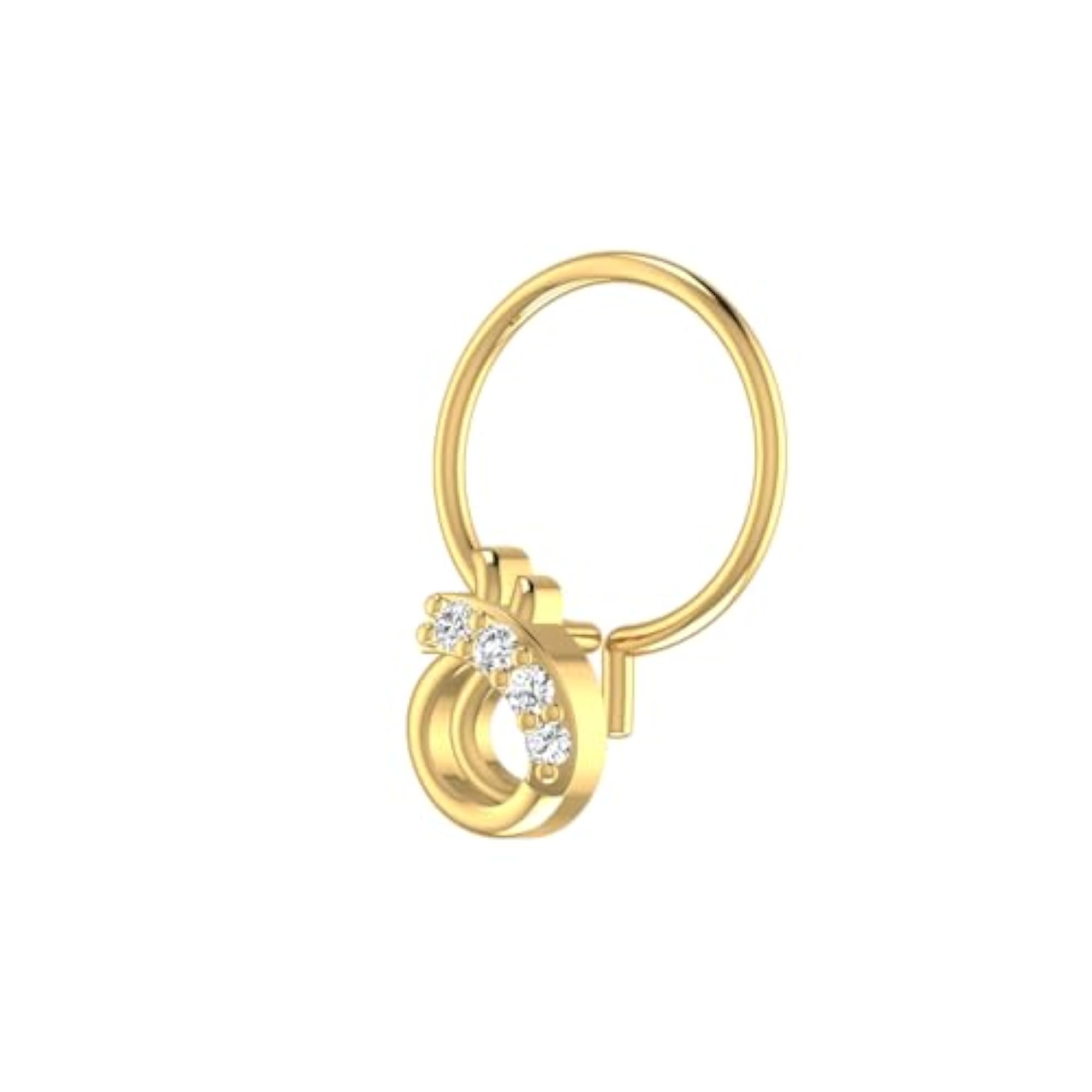 Women's 14Kt Yellow Gold Stud Nosering, Trendy
