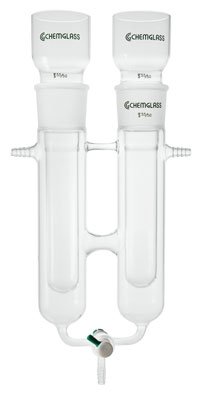 Chemglass CG-4525-01 Series CG-4525 Vacuum Trap Complete, Dual Chamber