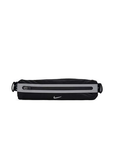Nike Slim Waistpack 4.0 Laufgürtel Running Bauchtasche Jogging Gürtel für Smartphone Schlüssel Training Fitness Laufzubehör, Black/Black/Silver, One Size