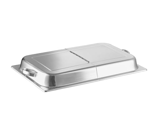 Soro Essentials- Full Size Stainless Steel Hinged Dome Steam Table Pan Cover- Fits Full Size Steam Pan Commercial Catering Food Lid for Commercial Kitchen Supplies - Thumbnail 5