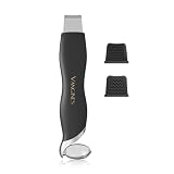 Vangines Blackhead Scraper Tool & Skin Scrubber Face Spatula for Blackhead Removal, Pore Cleaning, with Cooling Ice Roller & 2 Silicone Brush Heads (Charcoal Black)