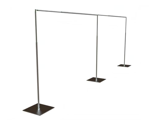 Backdrop Stand Kit Adjustable Heavy Duty Portable 10FT X 20FT Pipe and Drape Quick Set Up for Wedding&Party&Event&Photography&Show&Display (No Drape) ，But Not for Flower Walls/TVs/Heavy Items