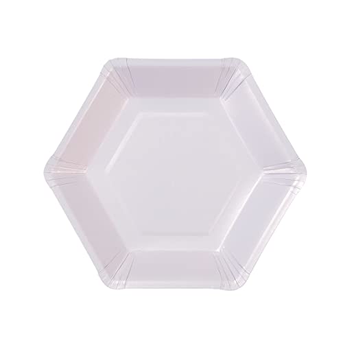 Talking Tables Pack of 8 (10") Large Hexagon Shaped Pastel Paper Plates | Disposable Party Tableware for Kids Birthday Valentine's Day, Baby Shower, Picnic, Girls Sleepover by Talking Tables - Image 7