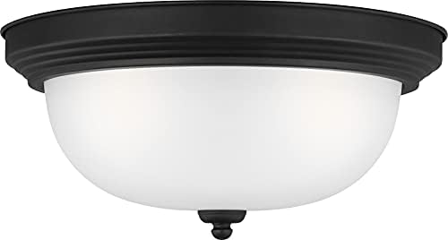 Generation Lighting 77065EN3-112 Geary Three - Light Ceiling Flush Mount Ceiling Fixture, Midnight Black