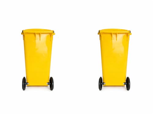Image of ARISTO Wheel Garbage Dustbin 120 LTR - Yellow Pack of 2