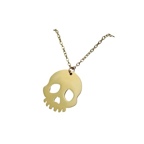 Collier pendentif crâne creux en acier pour hommes et femmes style gothique chic