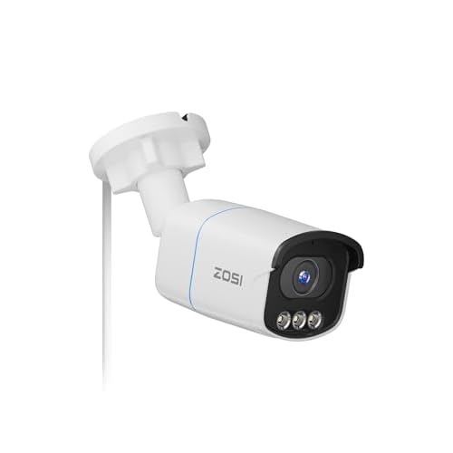 ZOSI C186 5MP 3K Aurora Lux True Color Night Vision PoE IP Security Camera, Smart Person/Vehicle Alerts for Outdoor Indoor Surveillance, Light & Siren
