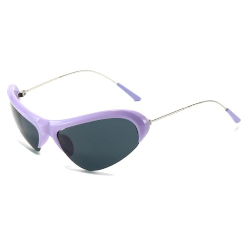 Lunettes de soleil œil de chat demi-monture vintage pour hommes et femmes