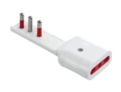 ROSI ADATTATORE ULTRAPIATTO SPINA 16A 2P+T/PRESA 10/16A 2P+T BIANCO SERIE EMILIA FLAT