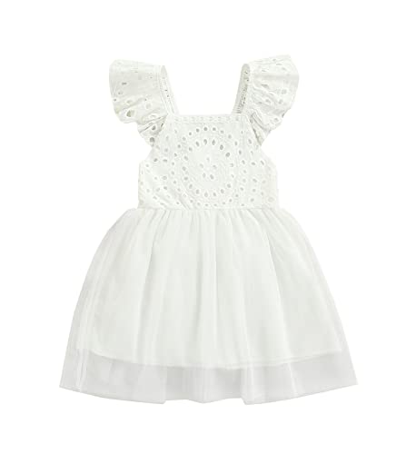 Image of Toddler Baby Girl Dress Boho Linen Lace Baby Dress Sundress Girls Summer Clothes Outifits