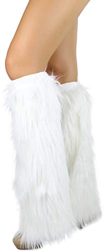 Image of ToBeInStyle Women's Faux Vibrant Fur Retro Daring 60' Inspired Ravewear Knee High Leg Warmers