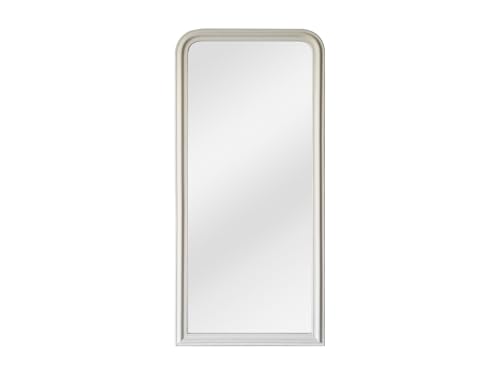 Vente-unique - Grand miroir en bois de paulownia - l 80 x H 180 cm - blanc mat - Heloise