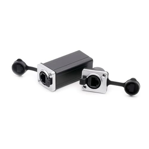Conector acoplador RJ45 hembra a hembra recto para montaje en panel con carcasa de plástico de 65mm 6