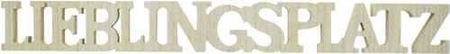 Dekoleidenschaft Schriftzug Lieblingsplatz aus MDF in Holz Optik, 75 cm lang, Deko Buchstaben, Holzbuchstaben
