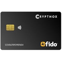 Cryptnox FIDO2 Security Key, Two Factor Authentication (2FA) NFC Security Key, Connect via NFC for Microsoft, Apple, Google, Facebook, Dropbox, Mifare DESFire, Convenient Card Format, FIDO Certified