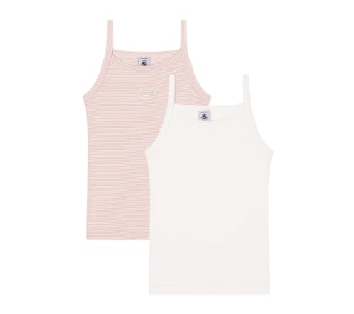 Petit Bateau Girls Cotton Vests Camisole with fine Straps - 2-Pack Sizes 2-12 Years