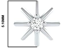 Natural Diamond beauty Nose Ring Sterling Silver Nose Stud in 16 Gauge and 8mm Length/Diamond Nose Stud For Womens/Diamond Color- J-K Diamond Clarity- I1-I2 Diamond Weight 0.01 CT