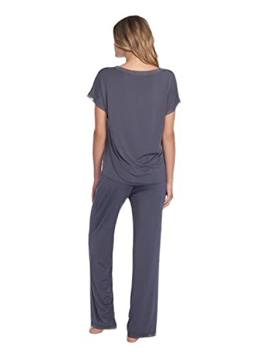 Barefoot Dreams The Luxe Milk Jersey® V-Neck Tee & Classic Pant Set Graphite #TOP2