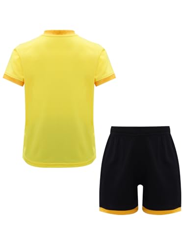 Kids Sport Shorts Sets Boys Football Sports Uniform Soccer Jersey T-shirt With Shorts Set Training Suits Yellow 15-16 Years2