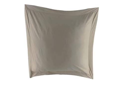 Taie d'oreiller 65 x 65 avec Volant (Lot de 2) - qualité Percale 80 Fils (Taupe)