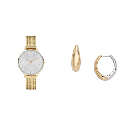 Reloj Skagen Anita de acero inoxidable con pendientes Linje de lujo