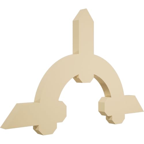 36"W x 22 1/2"H x 2"D x 4"F, 15/12 Pitch, Ericson Signature Urethane Gable Bracket, Primed Tan