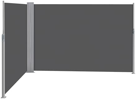 YITAHOME Retractable Side Privacy Awning - 236" X 71", Black, Waterproof & UV-Resistant