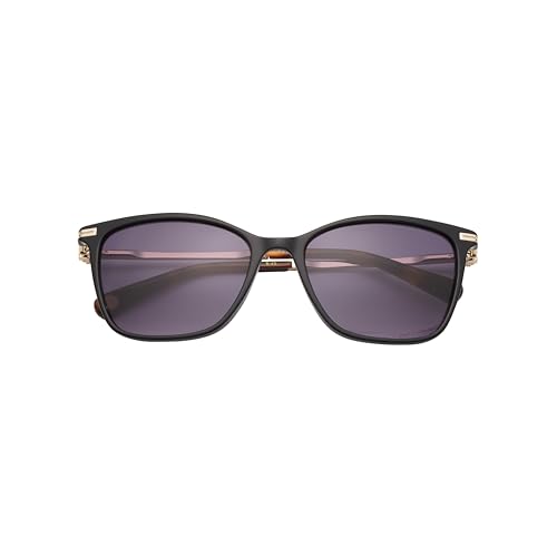 Ted Baker TWS259 Women's Square Cat Eye Sunglasses, 55 mm, UV400 Protection, Black/Gold2