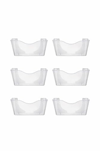 Deflecto 6-Pack, A4 Wall Mounted Magazine File Holder - Perfect for Folders, Files, Mails & Brochure - Crystal Acrylic Document Organiser - Letter Racks for Home & Office with Sleek Landscape Design