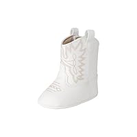 Baby Deer Faux-leather Soft Sole Western Boot for Infant Boys or Girls/Baby First Steps non-Slip with Ornamental Cowboy Stitch and Hook-and-loop Closure