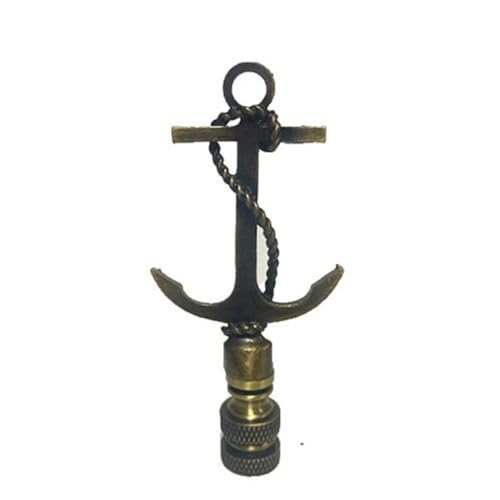 TEXAS LAMP PARTS ANCHOR LAMP SHADE FINIAL ~ ANTIQUE BRASS