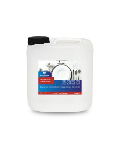 Detergenza Professionale Stovi Green - Gel para lavar platos con sabor a limón verde concentrado de gel limpiador para platos de alto poder desengrasante (2 unidades de 5 L) Cover