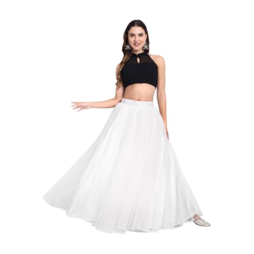 Image of TILISM Women's and Girls Solid Satin Long Skirt