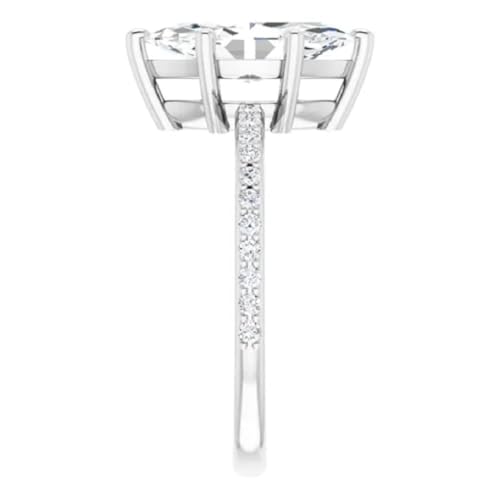 1CT-3CT Marquise Cut Colorless Moissanite Engagement Ring, Wedding/Bridal Ring Set, Solitaire Halo Style, Solid Sterling Silver Vintage Antique Anniversary Bridal Rings Gift for Her3