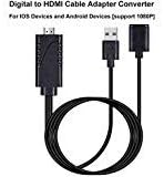 Digital to HDMI Cable Adapter, AOKEN 1080P Digital to HDMI Digital AV Adapter for Mirroring Mobile Phone Screen to TV/Projector/Monitor，HDMI Adapter for Android Device, iPhone,iPad,Samsung