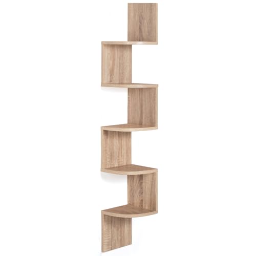 Étagère Murale d’Angle 5 Niveaux Hêtre 120 cm IDMarket