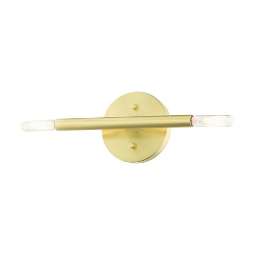 Image of Livex Lighting 51172-12 Copenhagen Collection 2 Light ADA Sconce, Brass