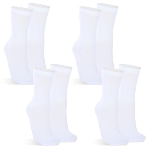 Chicingyou 4 Pairs Liner Socks, Lightweight, Calf, White, M