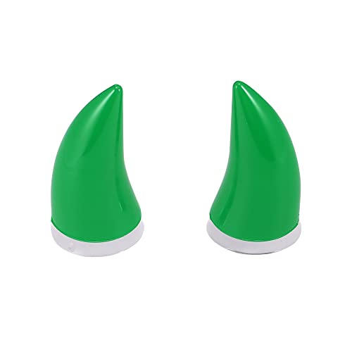 Motoforti 2pcs Voiture Moto Casque Taureau Corne Style Décoration Foncé Vert Cover